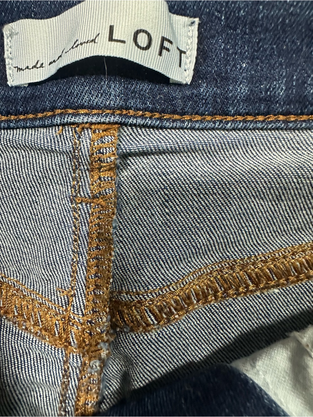 Loft The Slim Flare Denim Blue Jeans Womens High Rise Raw Hem Size 27/4 Petite - Picture 8 of 12